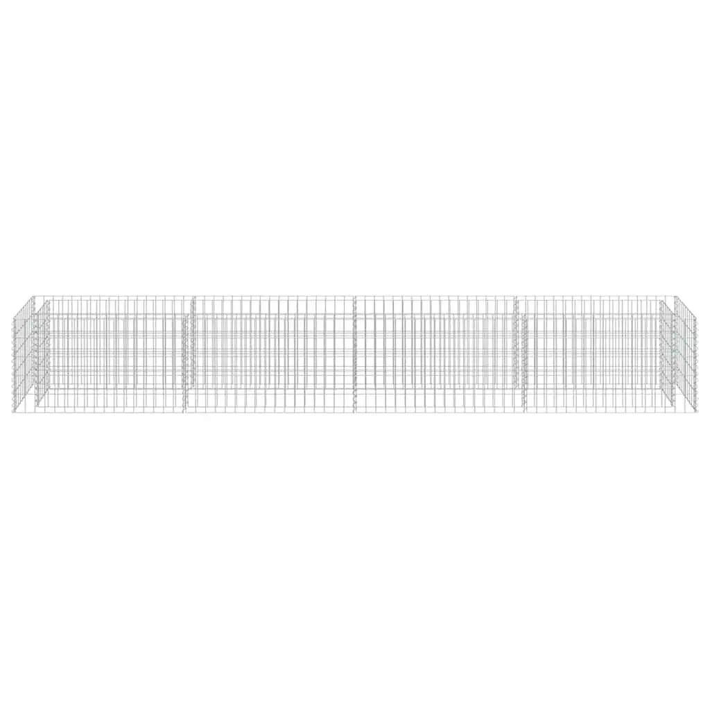 Gabion Raised Bed Garden Planter Silver Steel Flower Border Patio 360x50x50cm