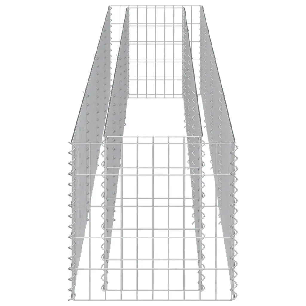 Gabion Raised Bed Garden Planter Silver Steel Flower Border Patio 360x50x50cm