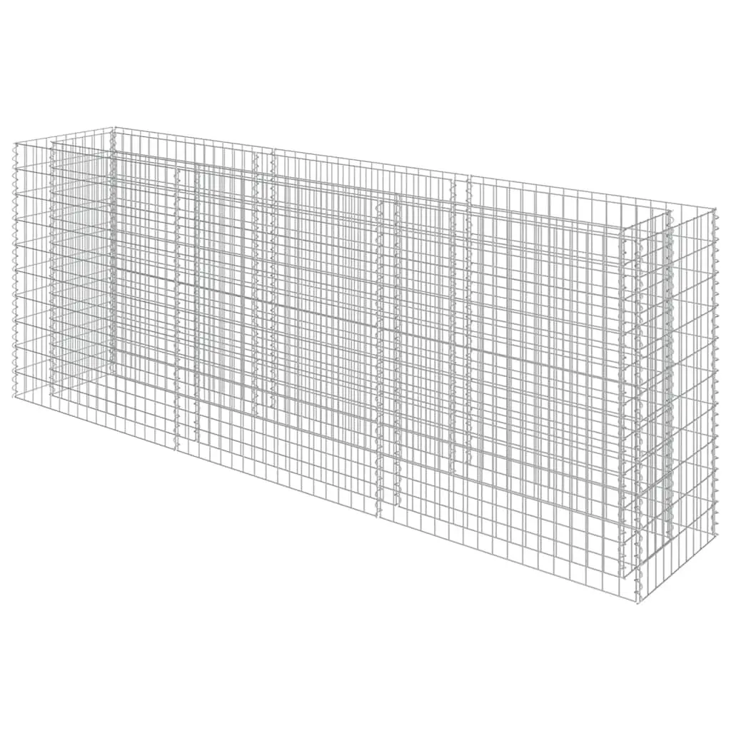 Gabion Raised Garden Bed Galvanised Steel 270x50x100cm Silver Planter Border