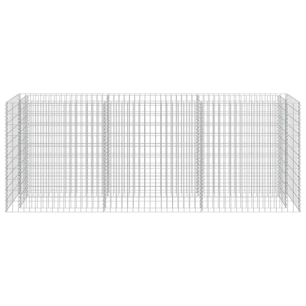 Gabion Raised Garden Bed Galvanised Steel 270x50x100cm Silver Planter Border