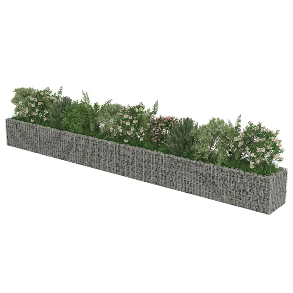 Gabion Raised Garden Bed Planter Box Galvanised Steel 540x50x50 cm Silver