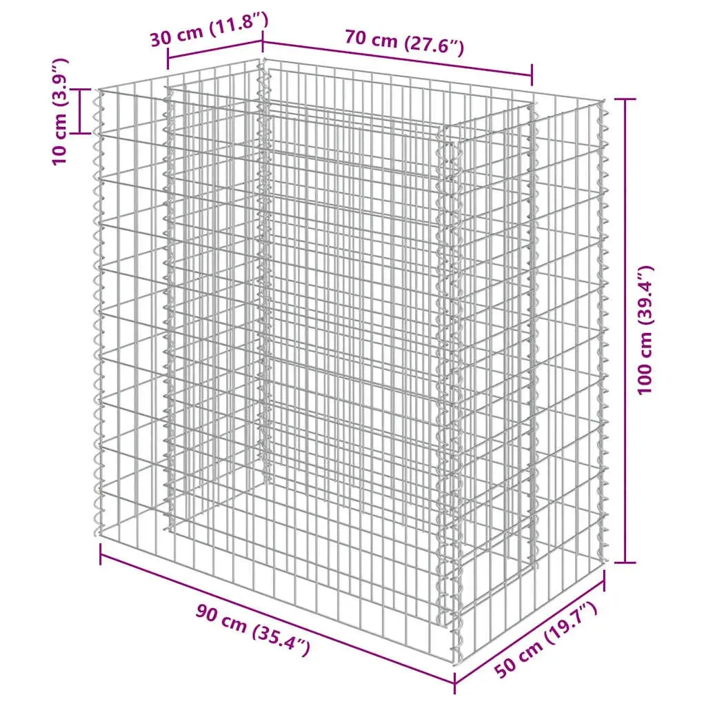 Gabion Raised Bed Garden Planter with Mesh Border