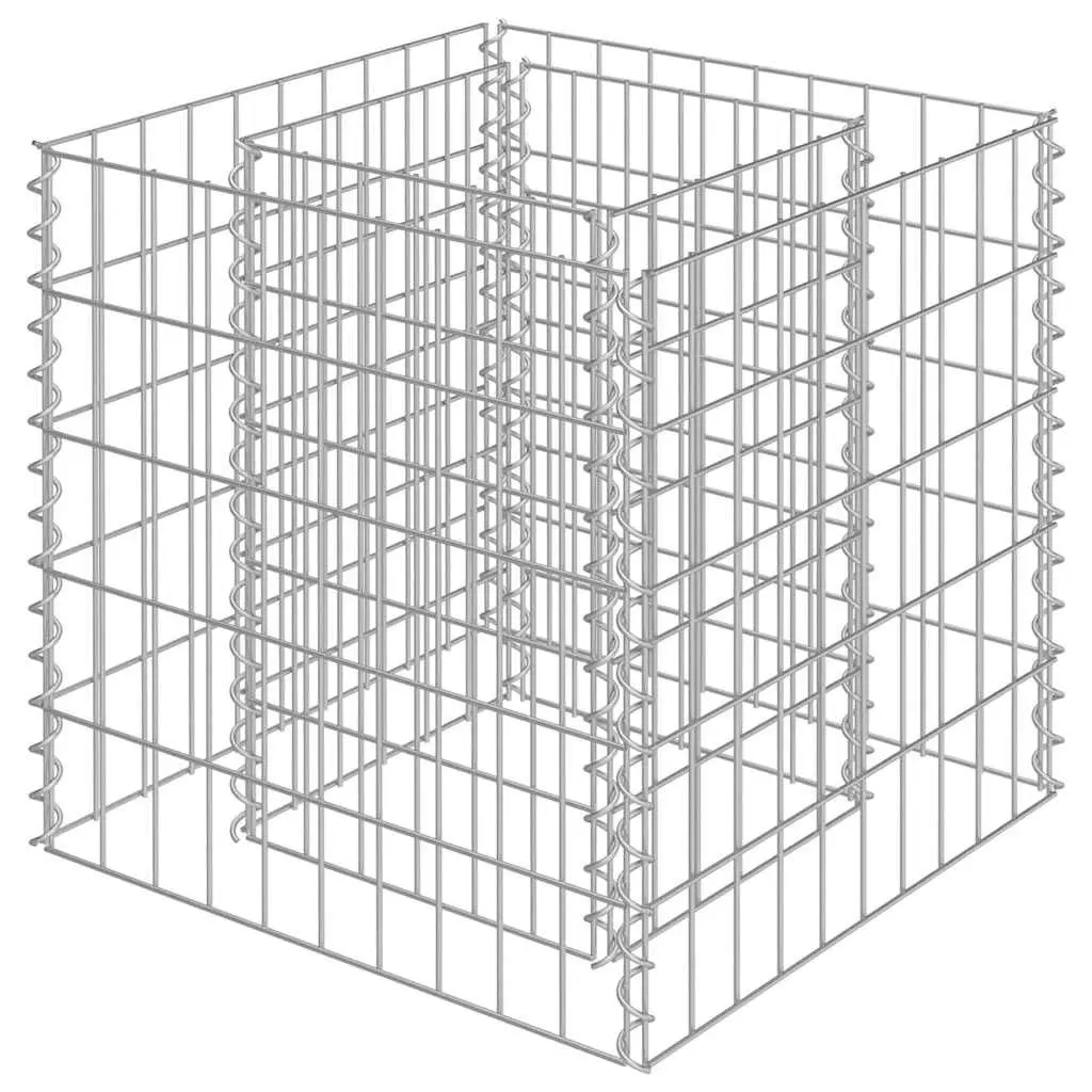Gabion Raised Bed 50x50x50 cm Garden Planter Silver