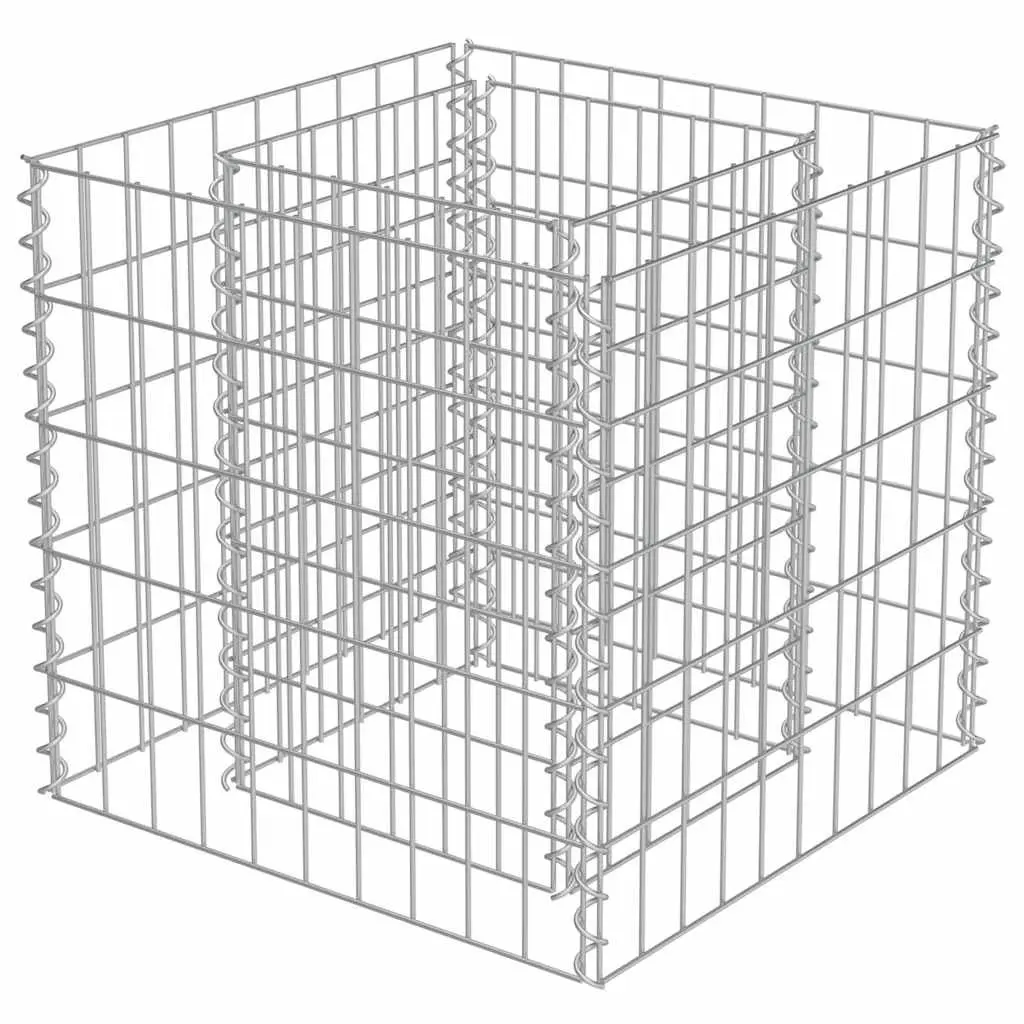 Gabion Raised Bed 50x50x50 cm Garden Planter Silver