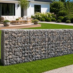 Gabion Wall Fence Panel Galvanised Steel Retaining Barrier Garden 450x30x100cm