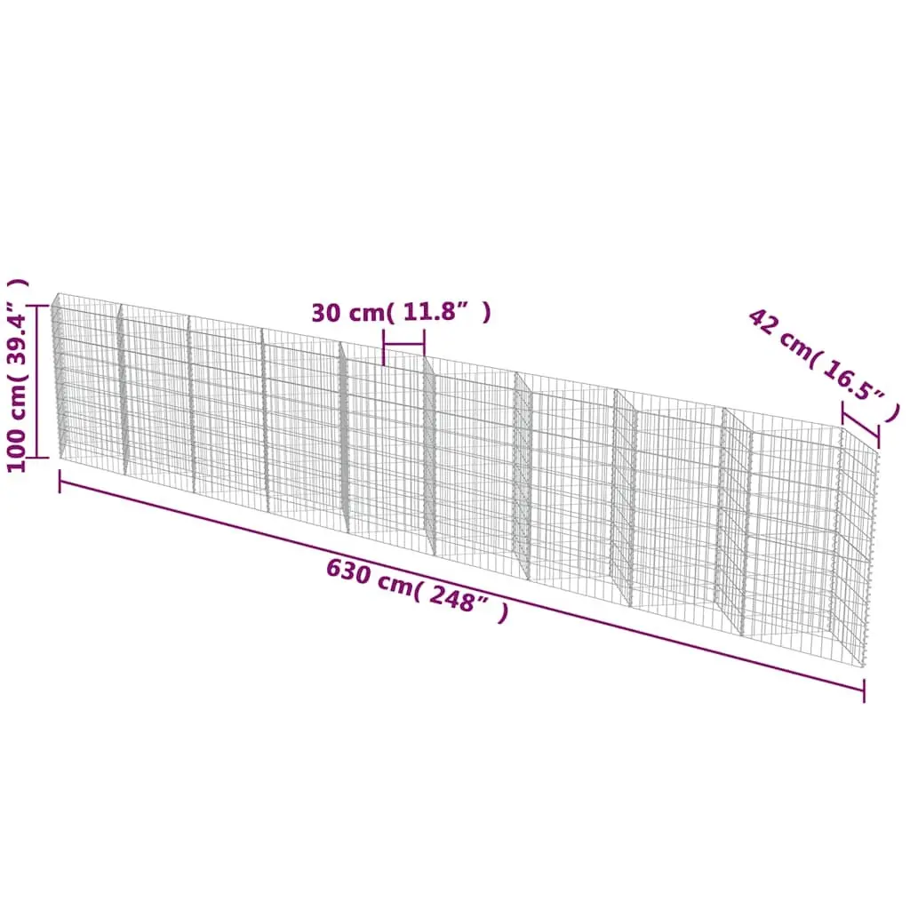 Galvanised Steel Gabion Wall Panel for Gardens