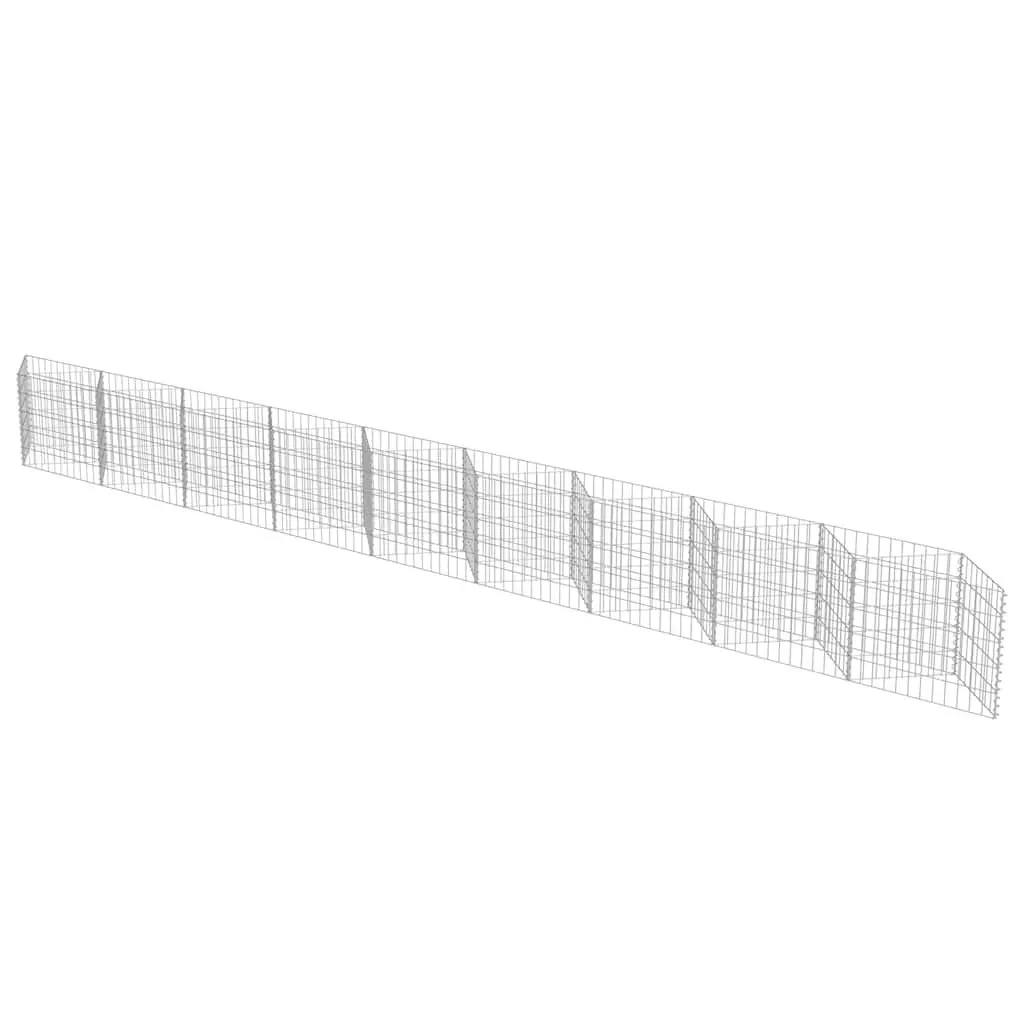 Gabion Wall Fence Panel Retaining Garden Barrier Raised Bed Planter 630x30x50cm