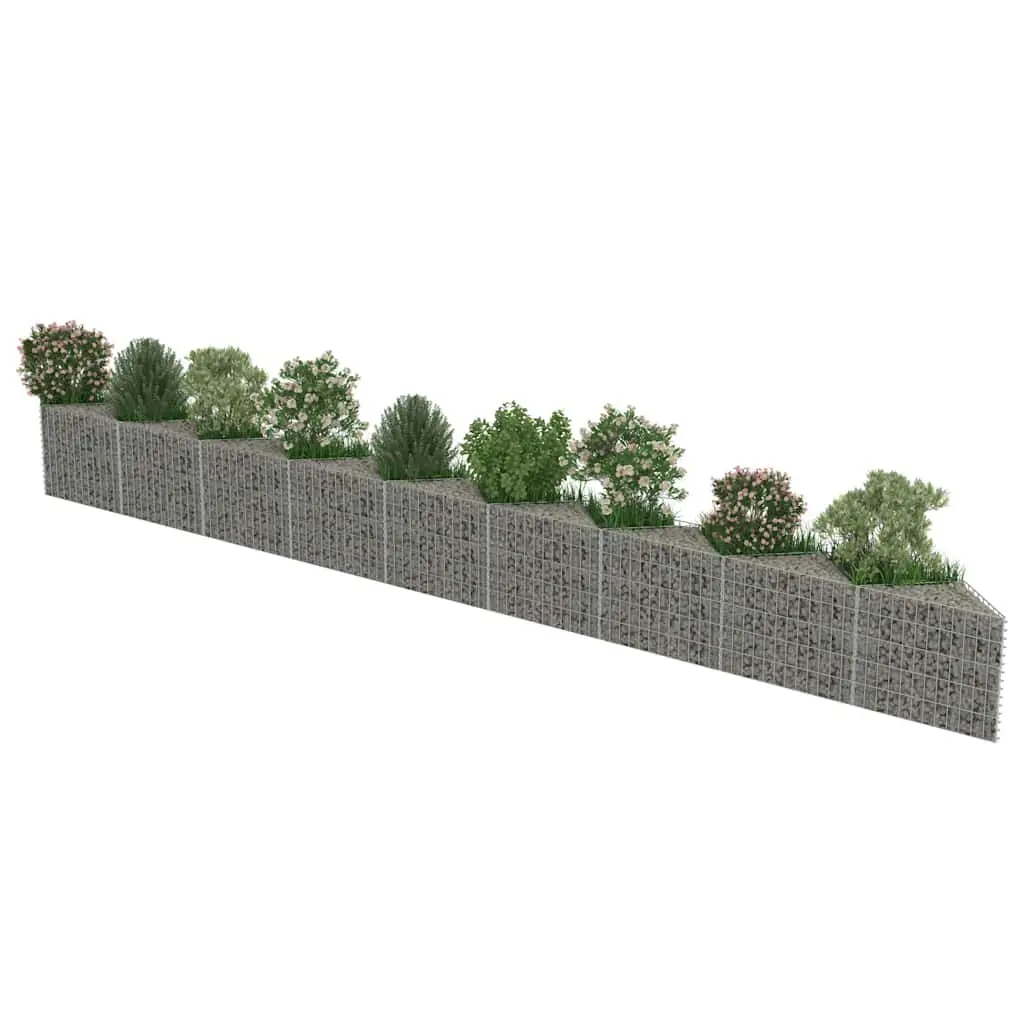 Gabion Wall Fence Panel Retaining Garden Barrier Raised Bed Planter 630x30x50cm