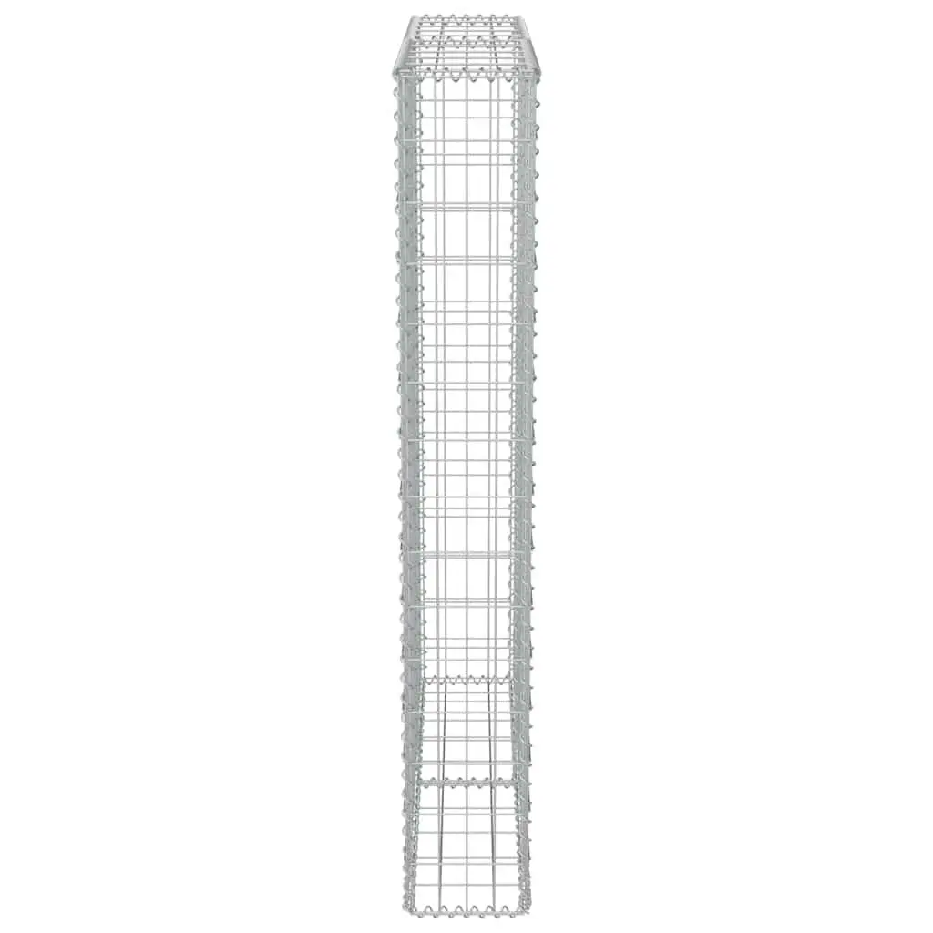 Gabion Retaining Wall Galvanised Steel 100cm x 20cm x 150cm Silver with Covers for Landscape Applications