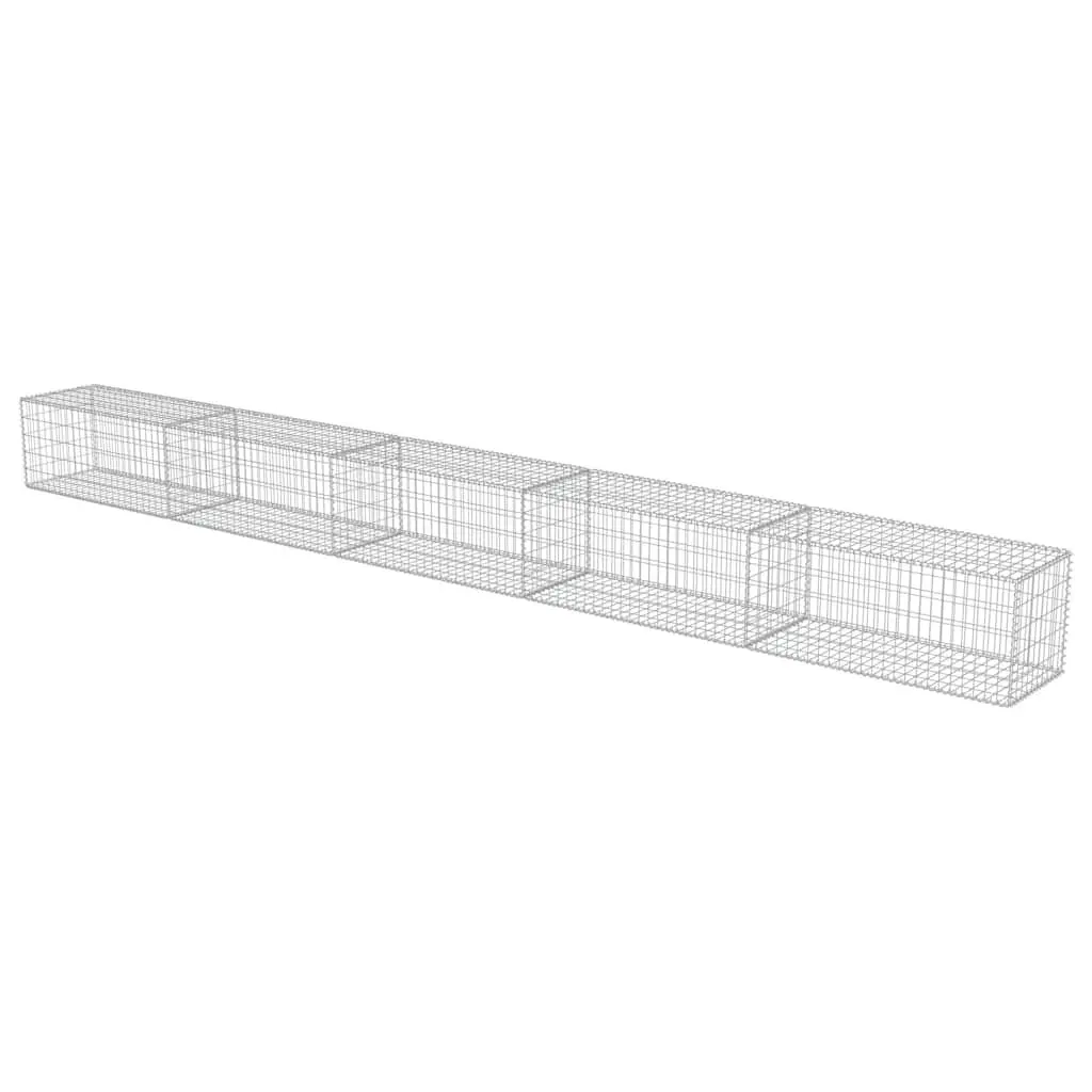 Gabion Wall Galvanised Steel 600 x 50 x 50 cm Silver Retaining Fence Barrier Panel