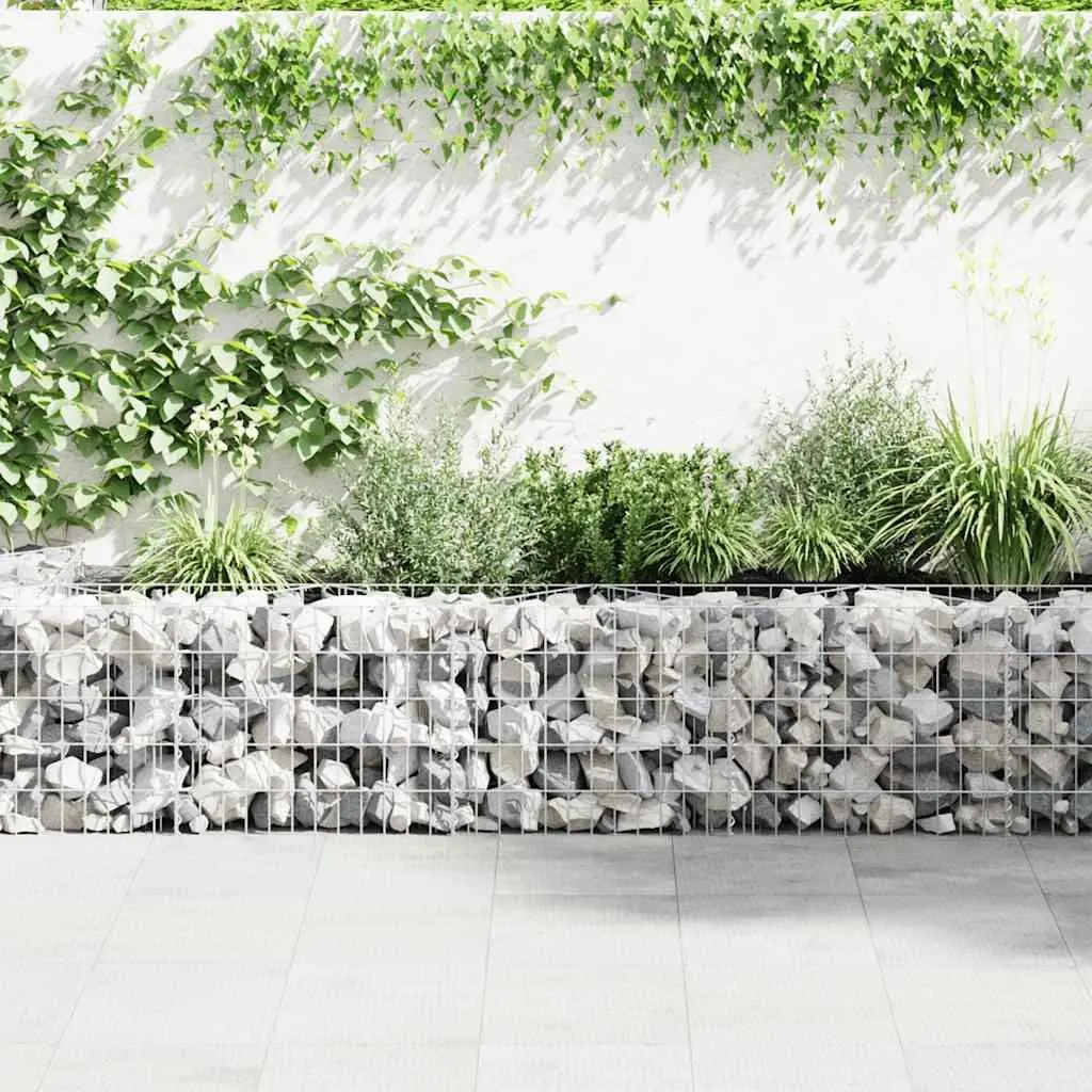 Gabion Wall Galvanised Steel 600 x 50 x 50 cm Silver Retaining Fence Barrier Panel