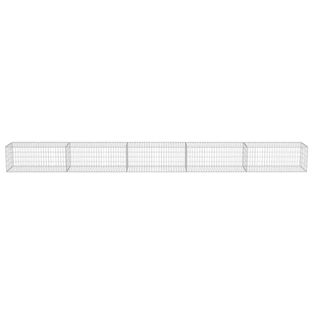 Gabion Wall Galvanised Steel 600 x 50 x 50 cm Silver Retaining Fence Barrier Panel