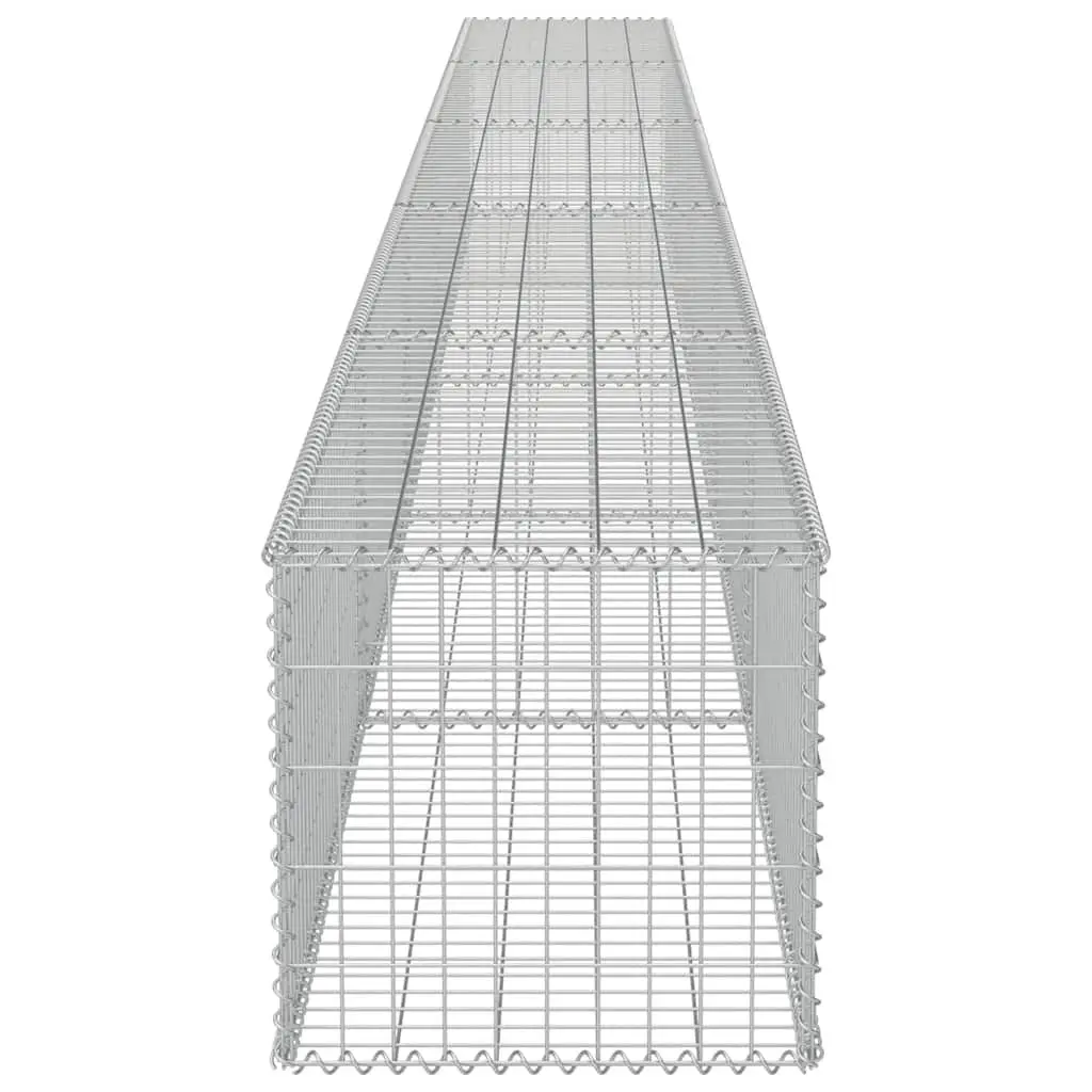 Gabion Wall Galvanised Steel 600 x 50 x 50 cm Silver Retaining Fence Barrier Panel