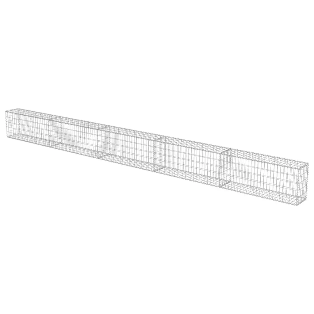 Gabion Wall Panel Galvanised Steel 600 x 30 x 50 cm Silver