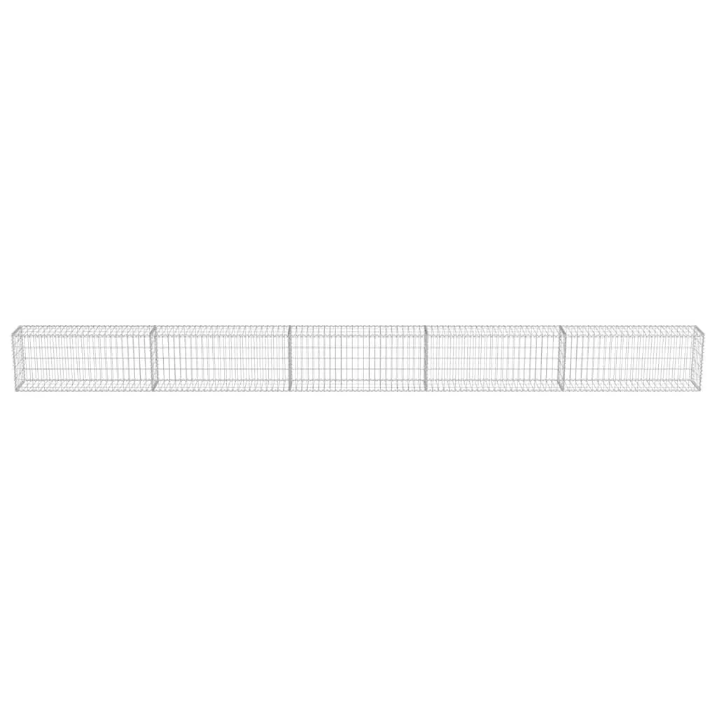 Gabion Wall Panel Galvanised Steel 600 x 30 x 50 cm Silver