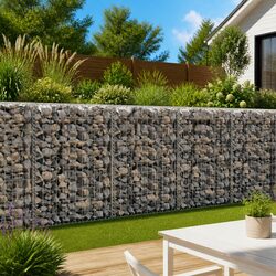 Durable Silver Steel Gabion Wall Panel 600x30x100cm
