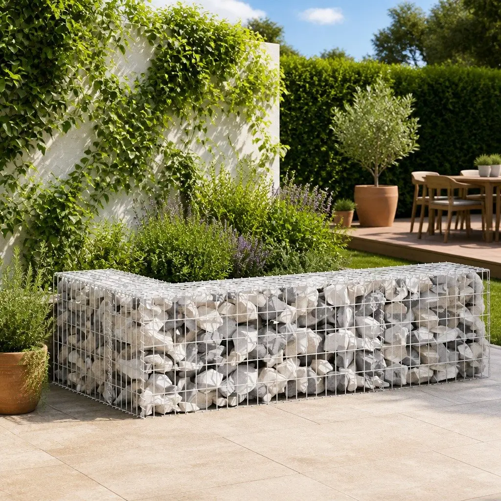 Gabion Wall Fence Panel 900x50x50 cm Silver