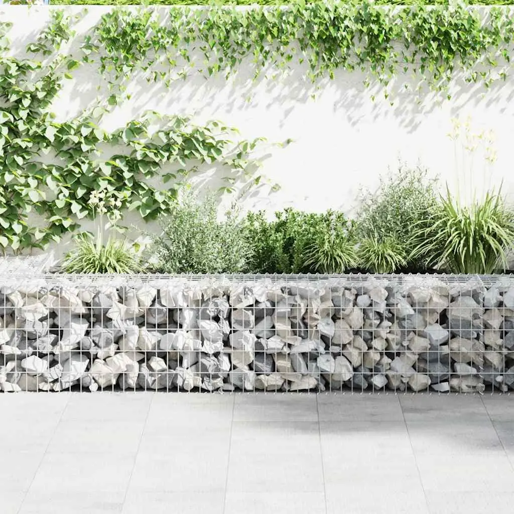 Gabion Wall Fence Panel 900x50x50 cm Silver