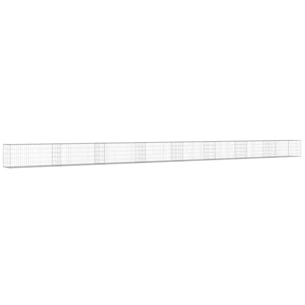 Gabion Wall Fence Panel 900x50x50 cm Silver