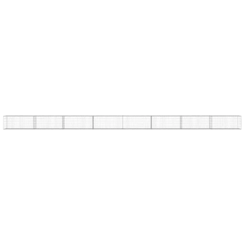 Gabion Wall Fence Panel 900x50x50 cm Silver