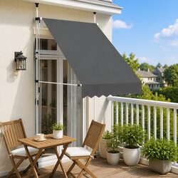Manual Retractable Awning 150cm Anthracite for Outdoor Use