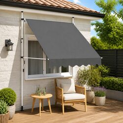 Premium Manual Retractable Awning 200cm for Outdoor Use
