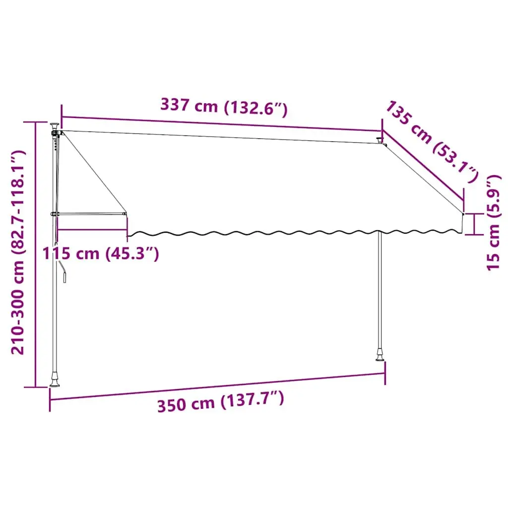 Retractable Awning Polyester 350cm Anthracite