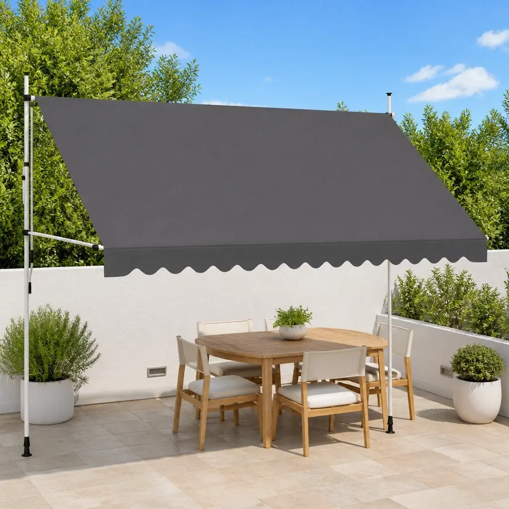 Retractable Awning Polyester 400cm Anthracite Manual