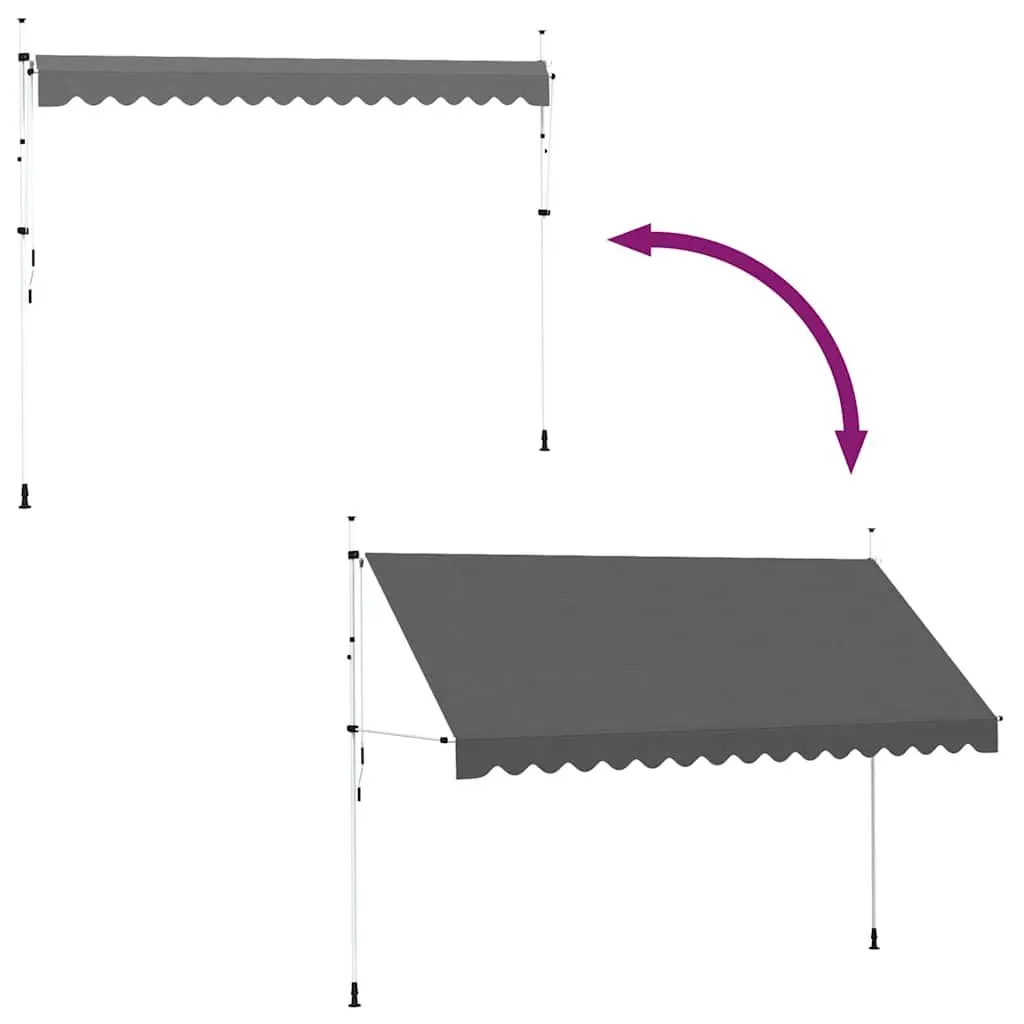 Retractable Awning Polyester 400cm Anthracite Manual