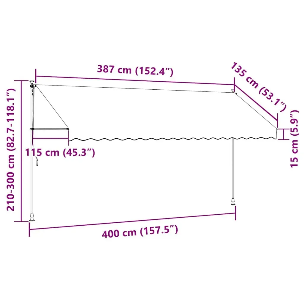 Retractable Awning Polyester 400cm Anthracite Manual