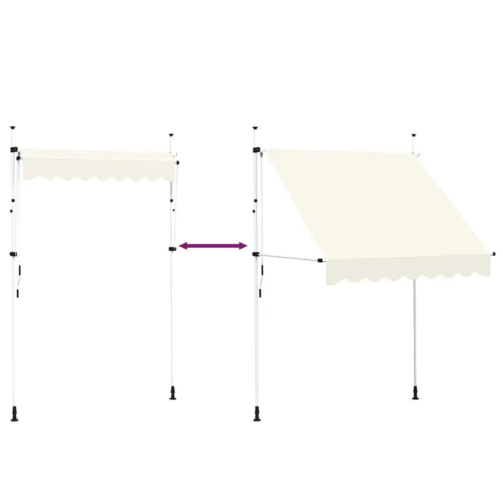 Manual Retractable Awning 200cm Cream Shade