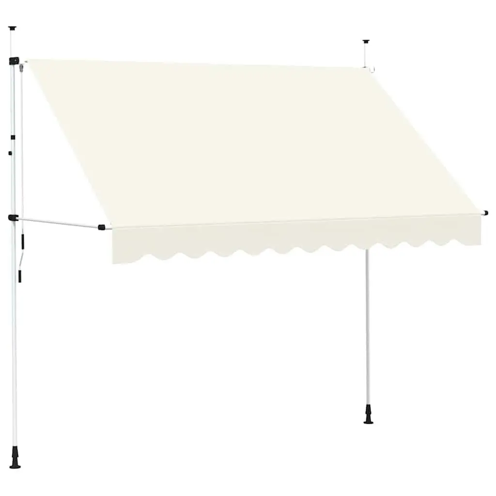 Retractable Awning Polyester 300cm Cream Manual Garden Outdoor