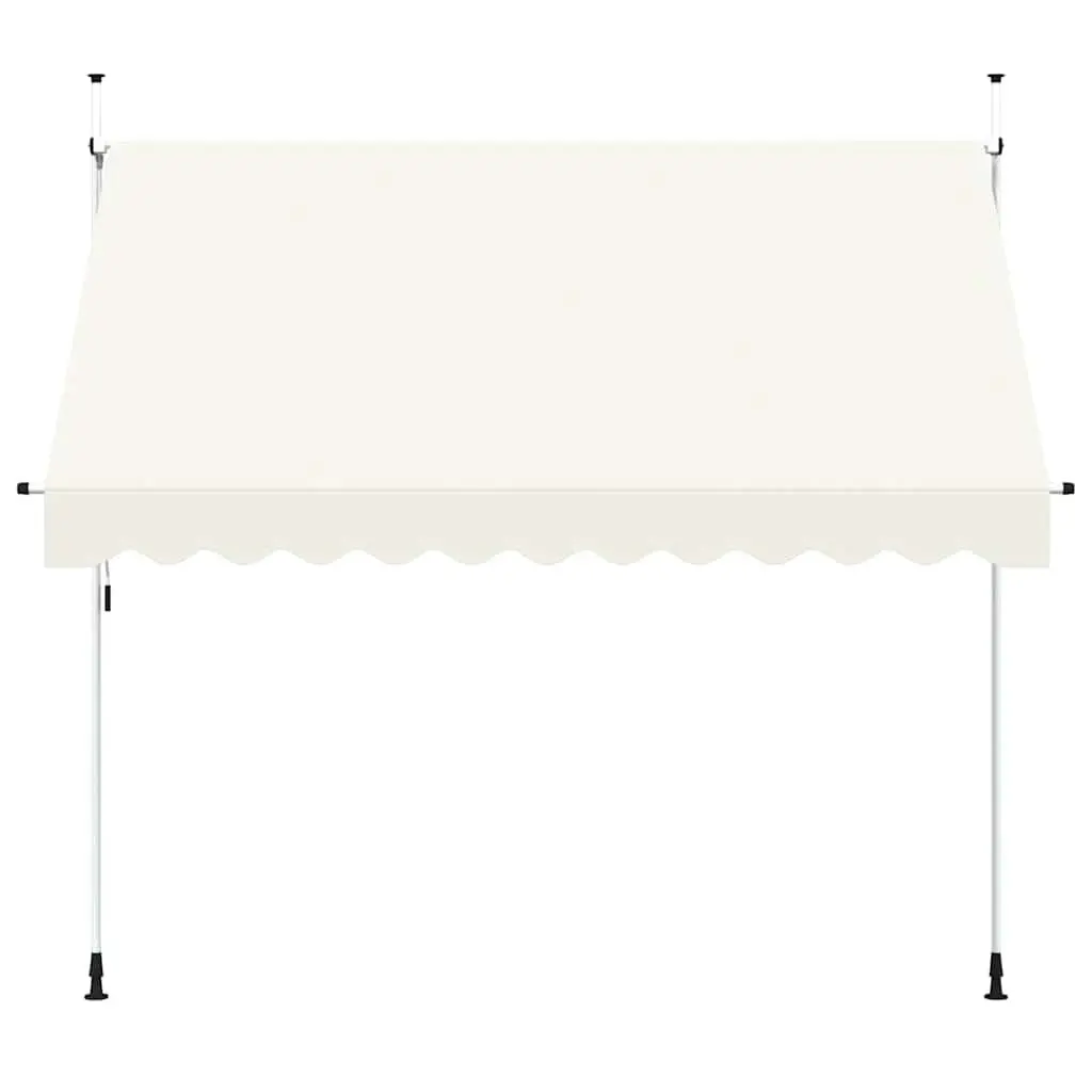 Retractable Awning Polyester 300cm Cream Manual Garden Outdoor