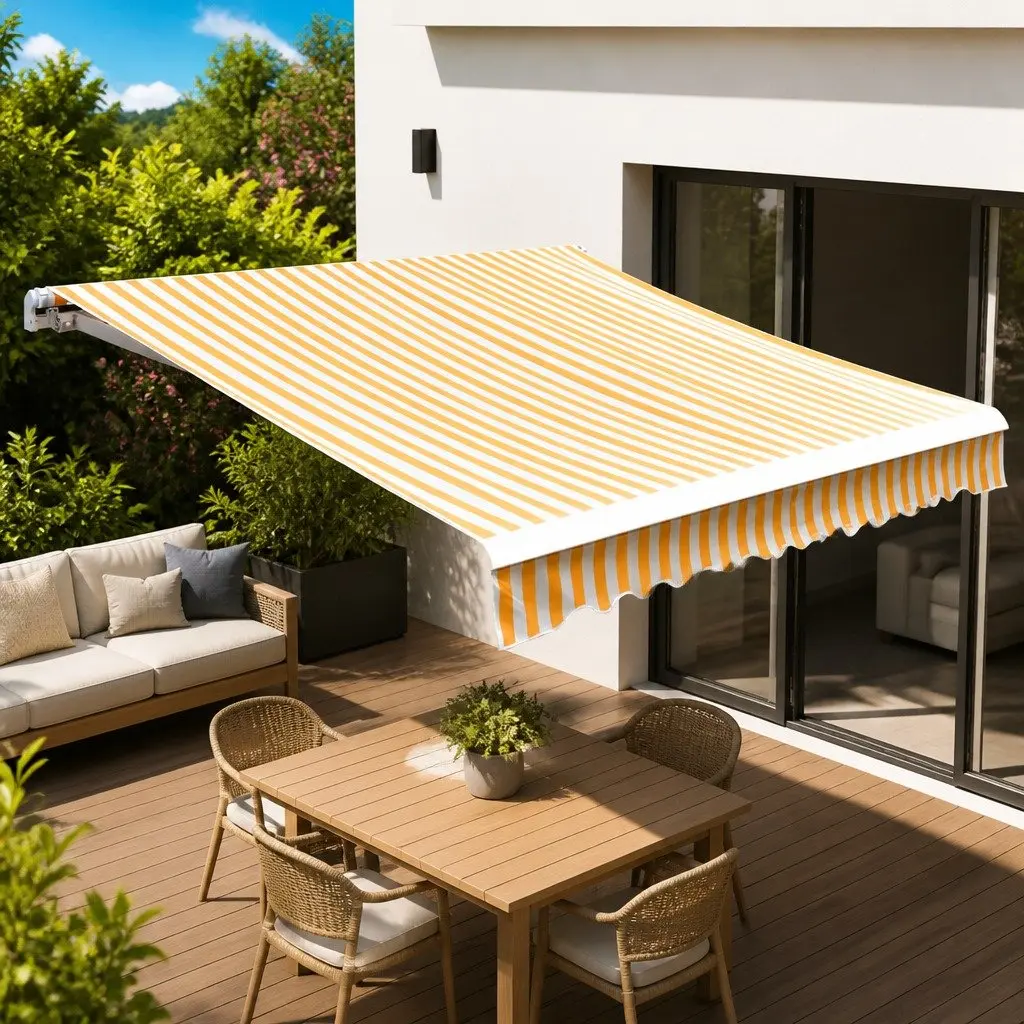 Awning Replacement Fabric Polyester 3.5x2.5m Orange White