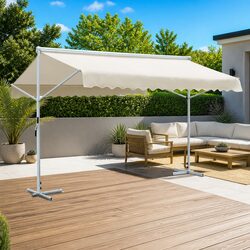 Durable 4x3m Cream Free Standing Awning for Outdoors