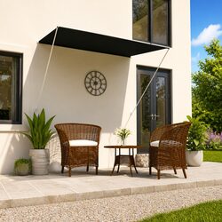 Durable 200x150cm Anthracite Retractable Awning for Garden