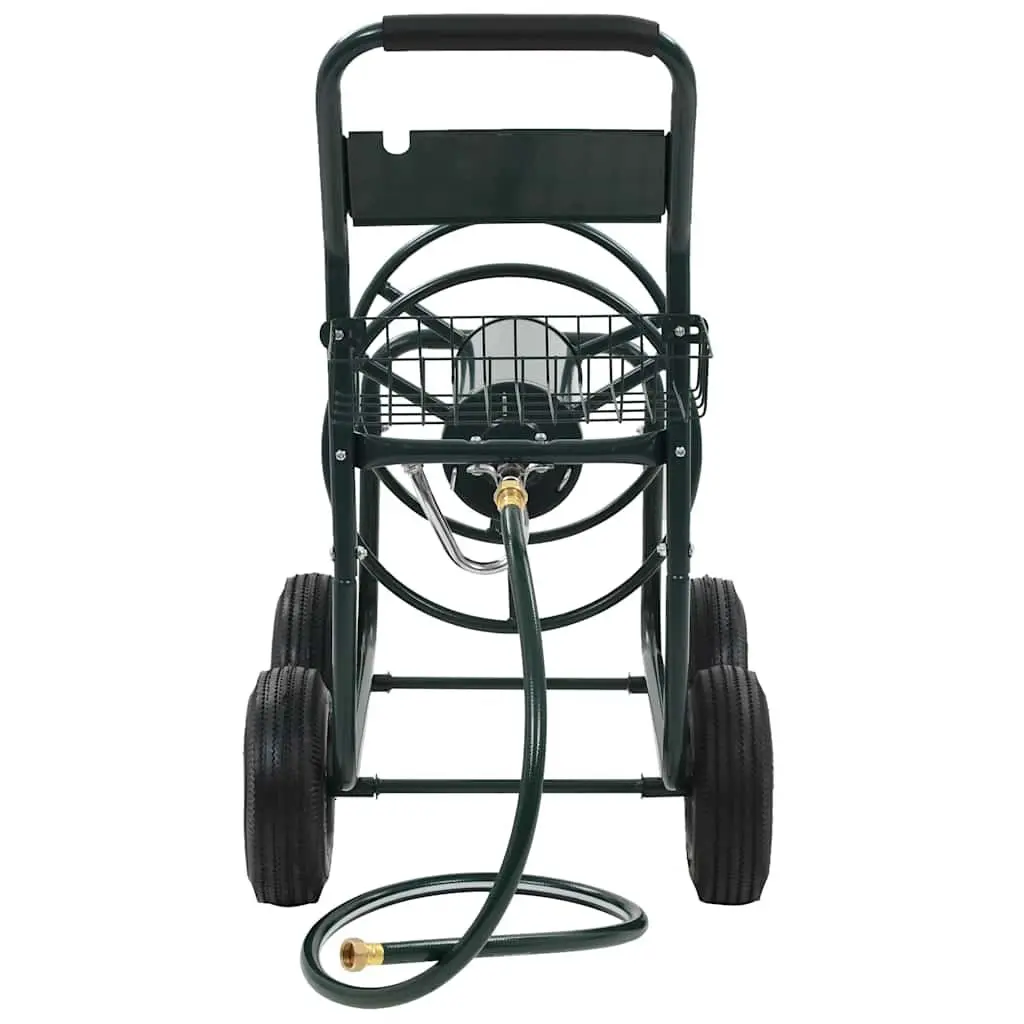Garden Hose Trolley Reel Cart Steel 75m Green