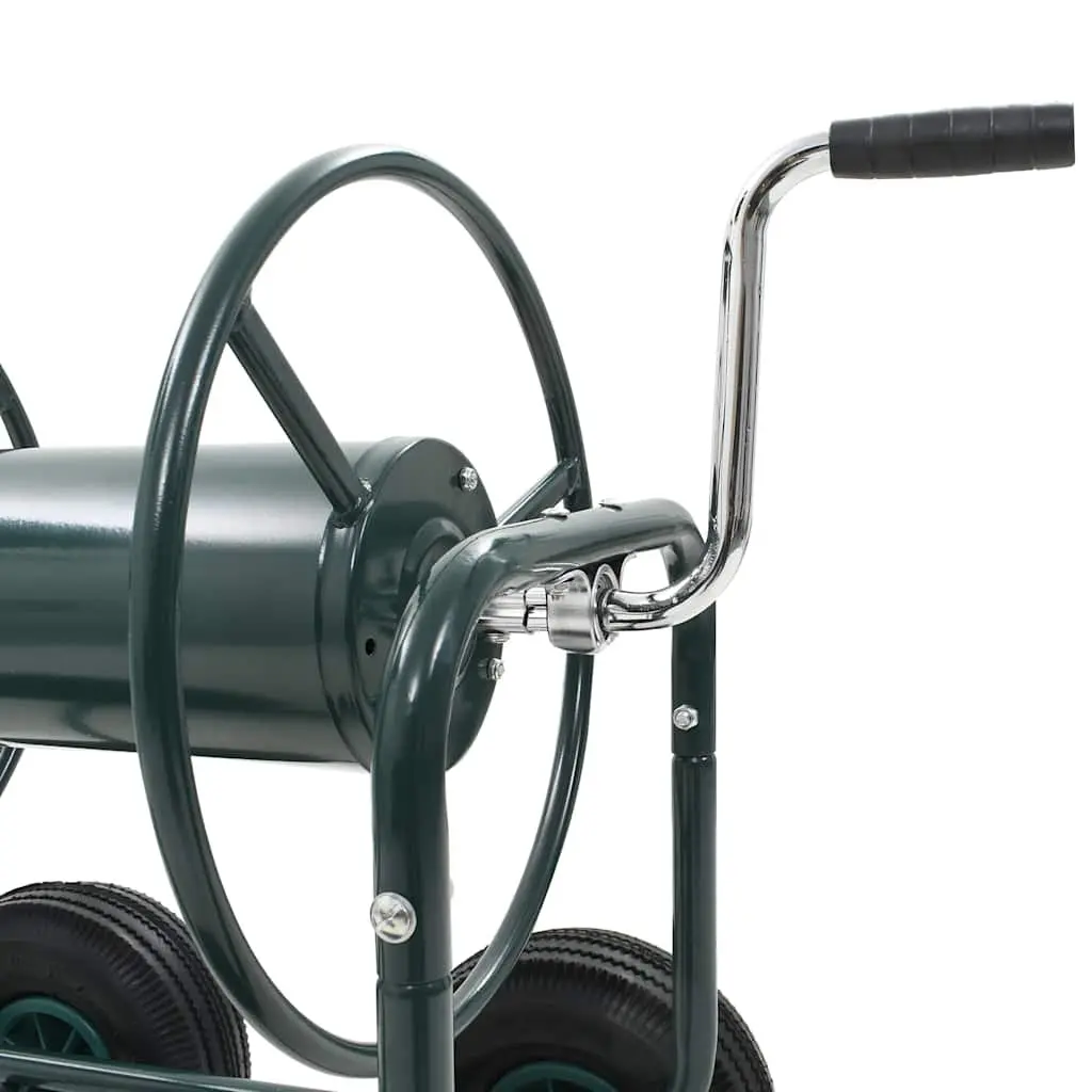 Garden Hose Trolley Reel Cart Steel 75m Green