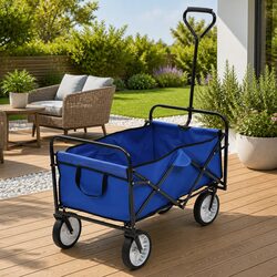 Steel Frame Folding Hand Trolley with 75kg Capacity
