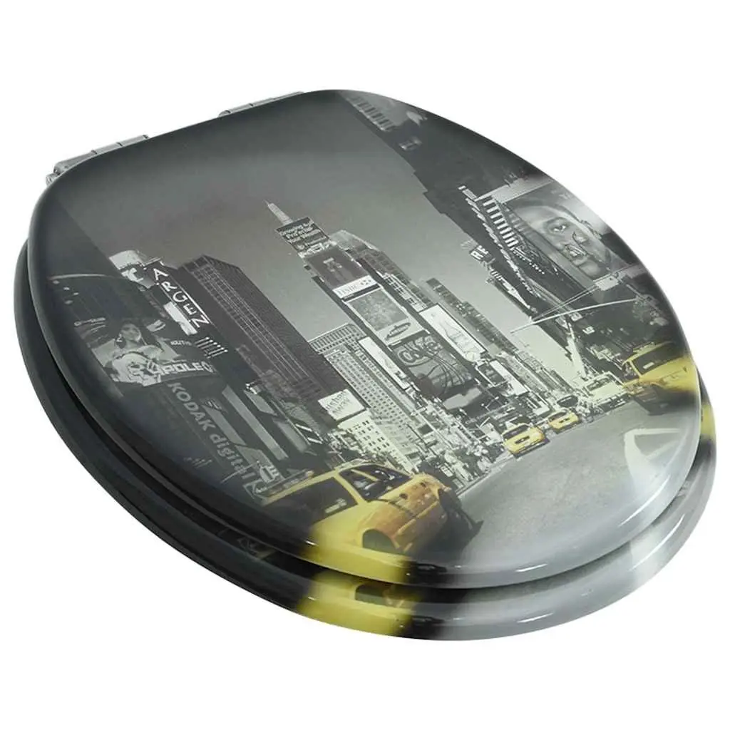 Grey Toilet Seat with Soft Close Lid