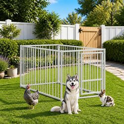 Heavy Duty Steel Outdoor Dog Kennel 100x200x100 cm