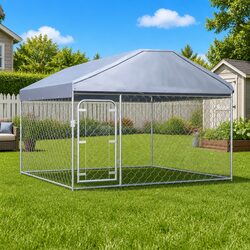 Durable Outdoor Dog Kennel with Roof 200x200x135cm
