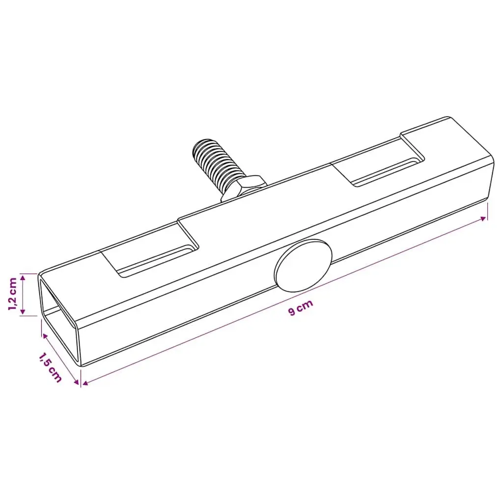 Garden Fence U Mat Connector Galvanized Steel Anthracite