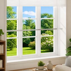 Sturdy Adjustable Security Window Bar 710-1200mm Silver