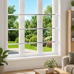 Premium Adjustable Security Window Bars 3 pcs 710-1200 mm Silver