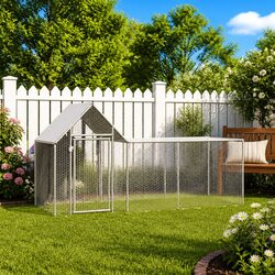 Spacious Galvanised Steel Chicken Coop 3x1x1.5m