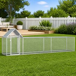 Galvanised Steel Chicken Coop 5x1x1.5m for Poultry