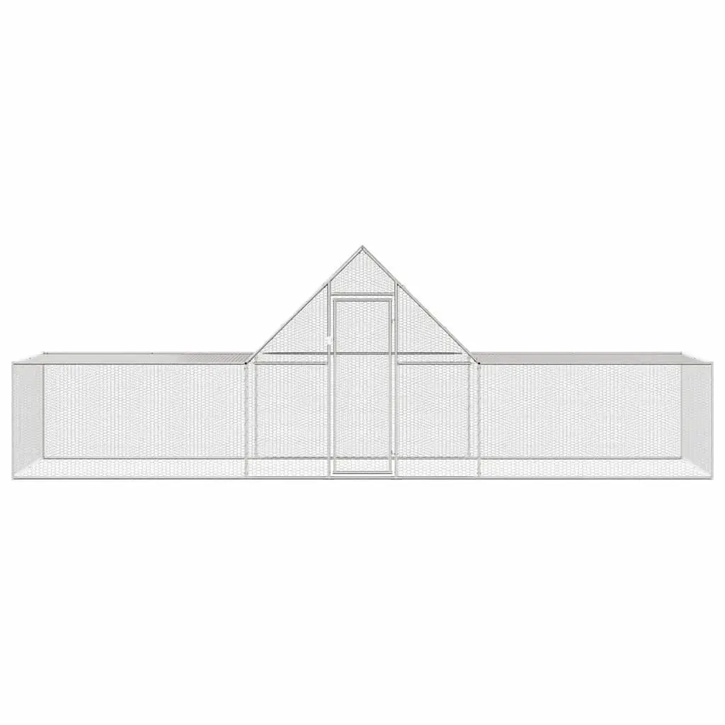 Chicken Coop Galvanised Steel 6x2x2m Silver