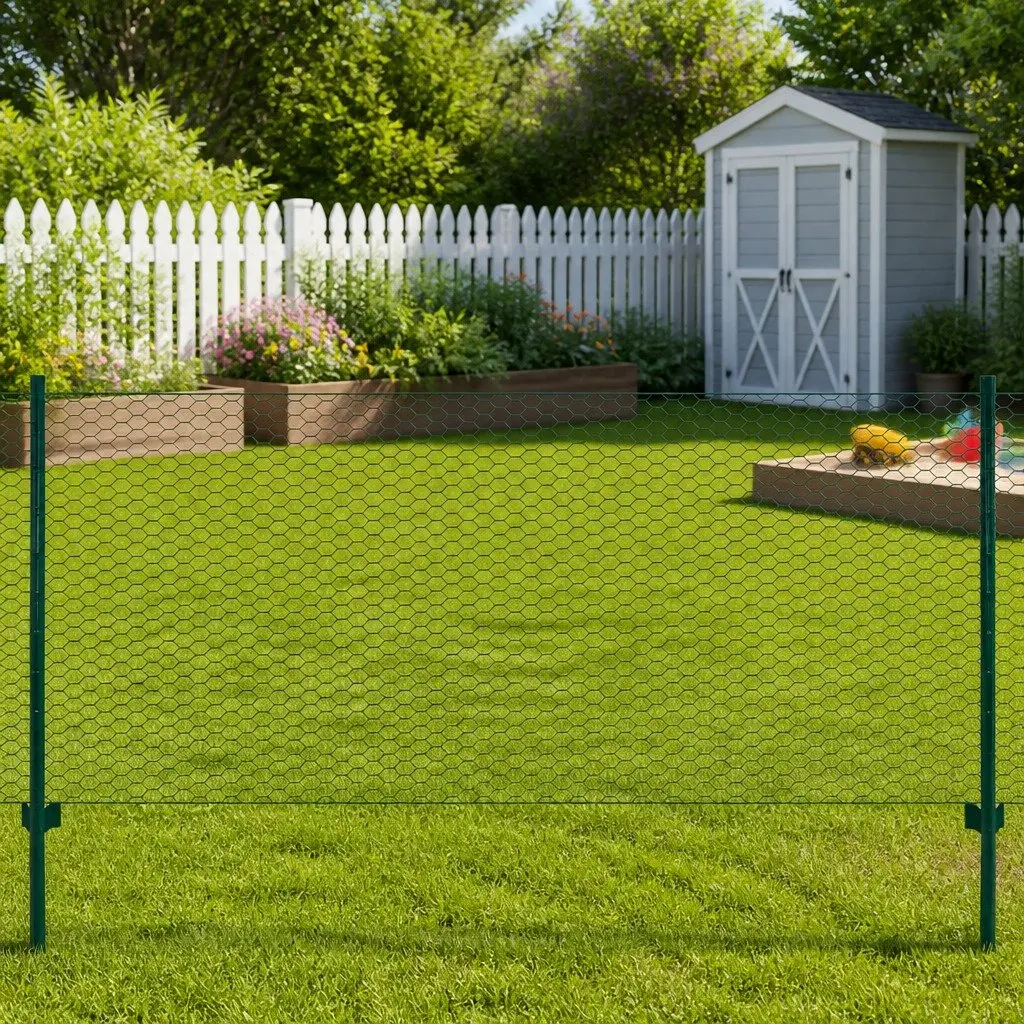 Green Steel Wire Mesh Fence Panel for Gardens