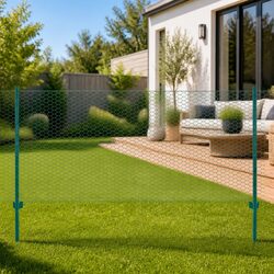Durable Green Wire Mesh Fence with Posts 25x0.75 m